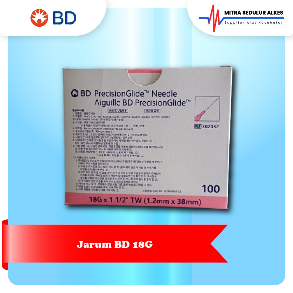 Jarum BD 18G Needle BD 18G 1 1/2