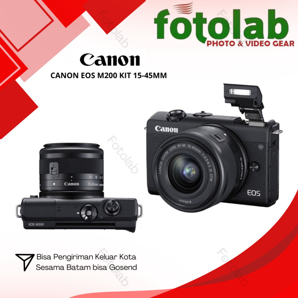 Canon Eos M200 Kit 15-45mm Black - Kamera Canon Eos M200 kit 15-45mm