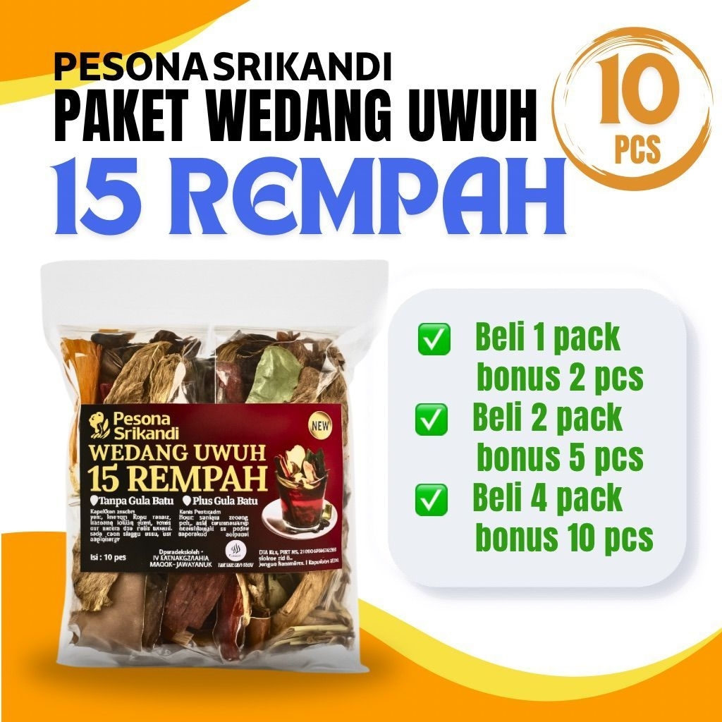 

Paket 10 pcs Wedang Uwuh 15 Rempah Pesona Srikandi