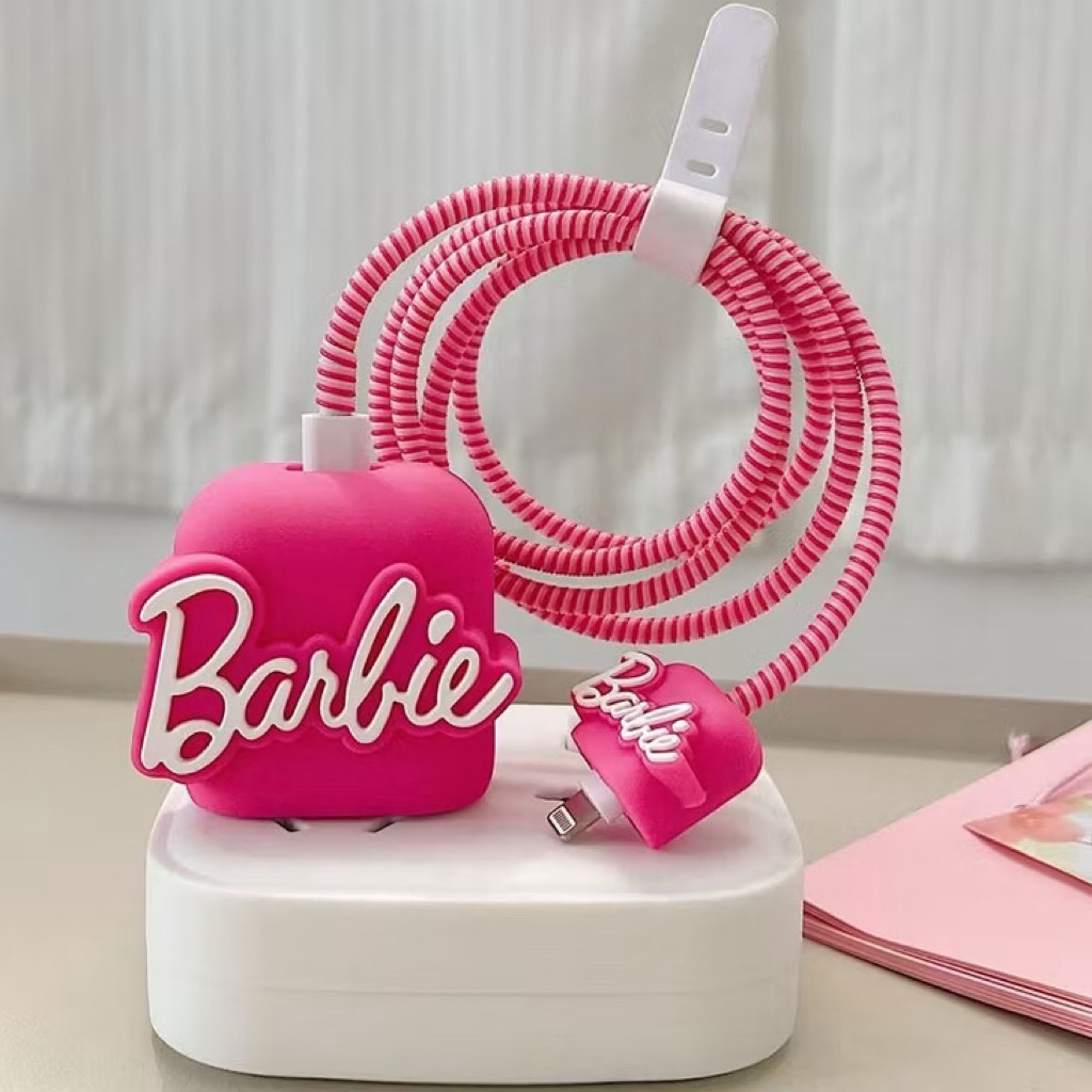 Case Charger Iphone 18w&20w Pelindung Kabel Iphone Paket pelindung kabel data kepala charger Barbie