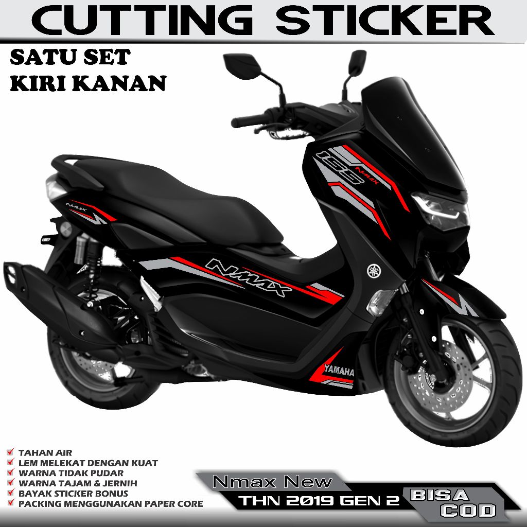 STICKER CUTTING VARIASI MOTOR YAMAHA NMAX NEW 2019 MOTIF LIS BODY SIMPLE MURAH ABIS