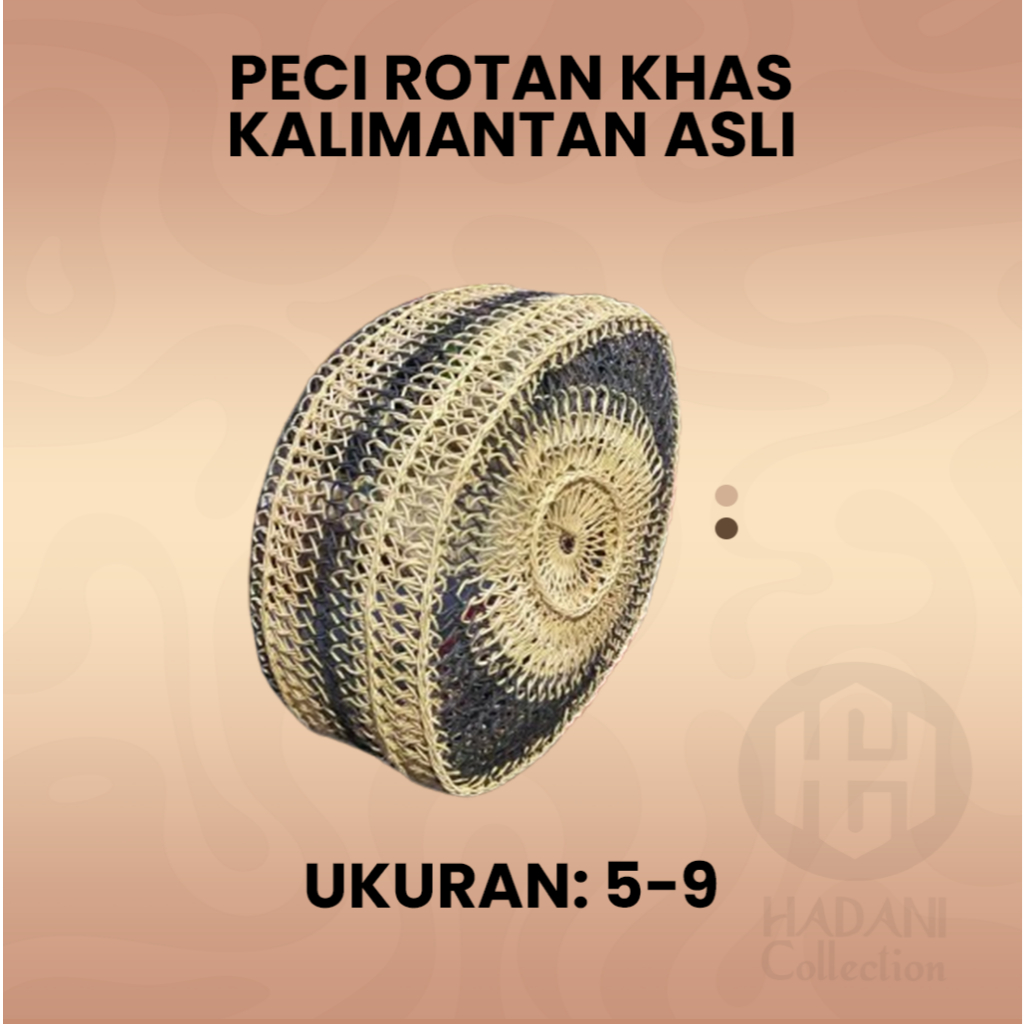 Peci Rotan Khas Kalimantan Asli