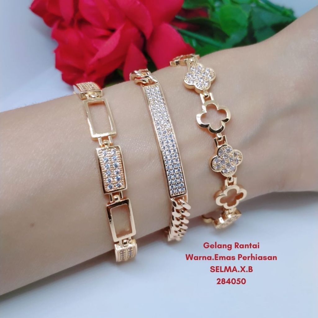 gelang rantai lapis emas aksesories wanita kekinian