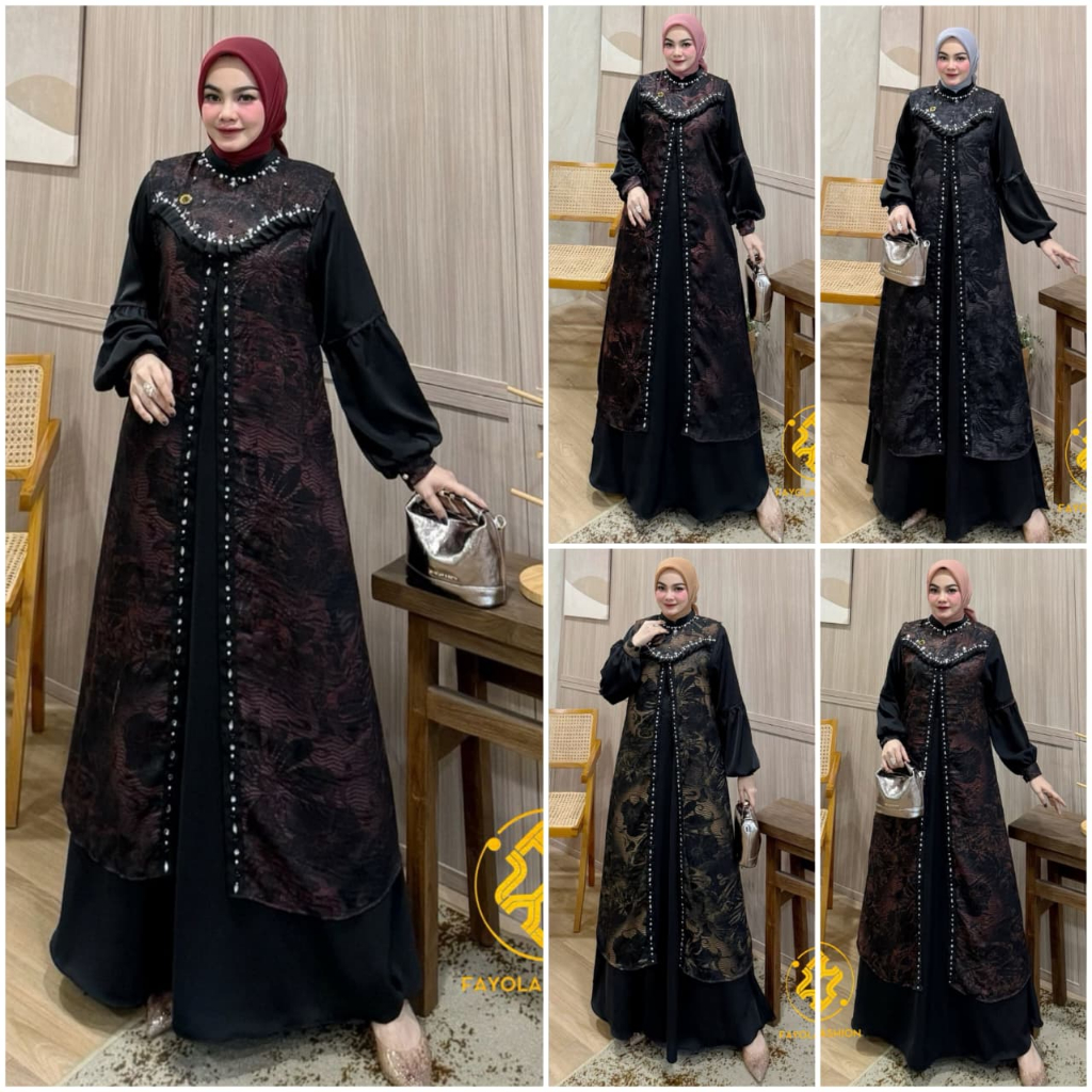 LuxuryFashion READY GAMIS DRESS WANITA KALEELA PREMIUM BY FAYOLA FASHION BEST SELLER