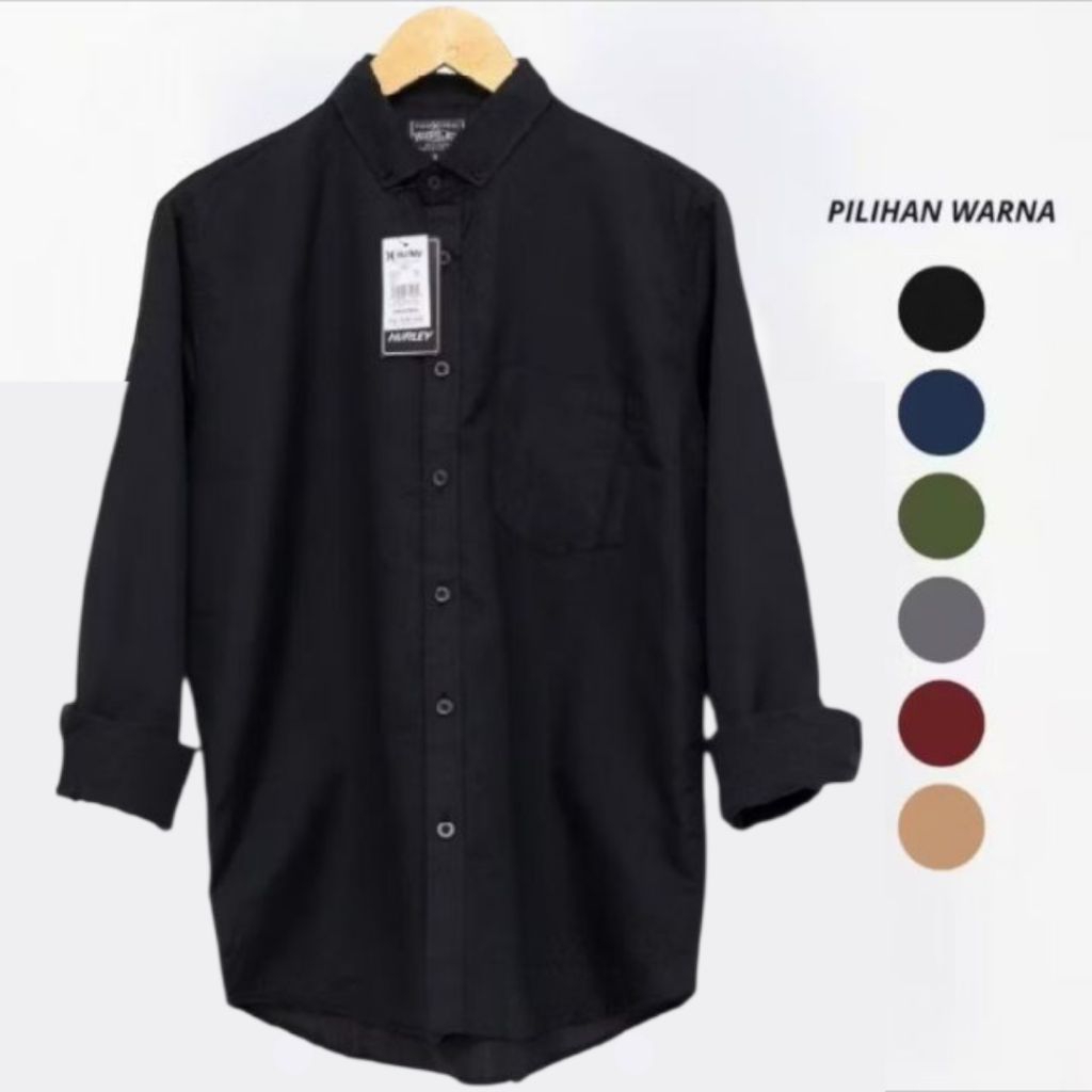 Kemeja pria / Kemeja Pria Polos Slimfit Dewasa Lengan Panjang Size M Sampai XXXL