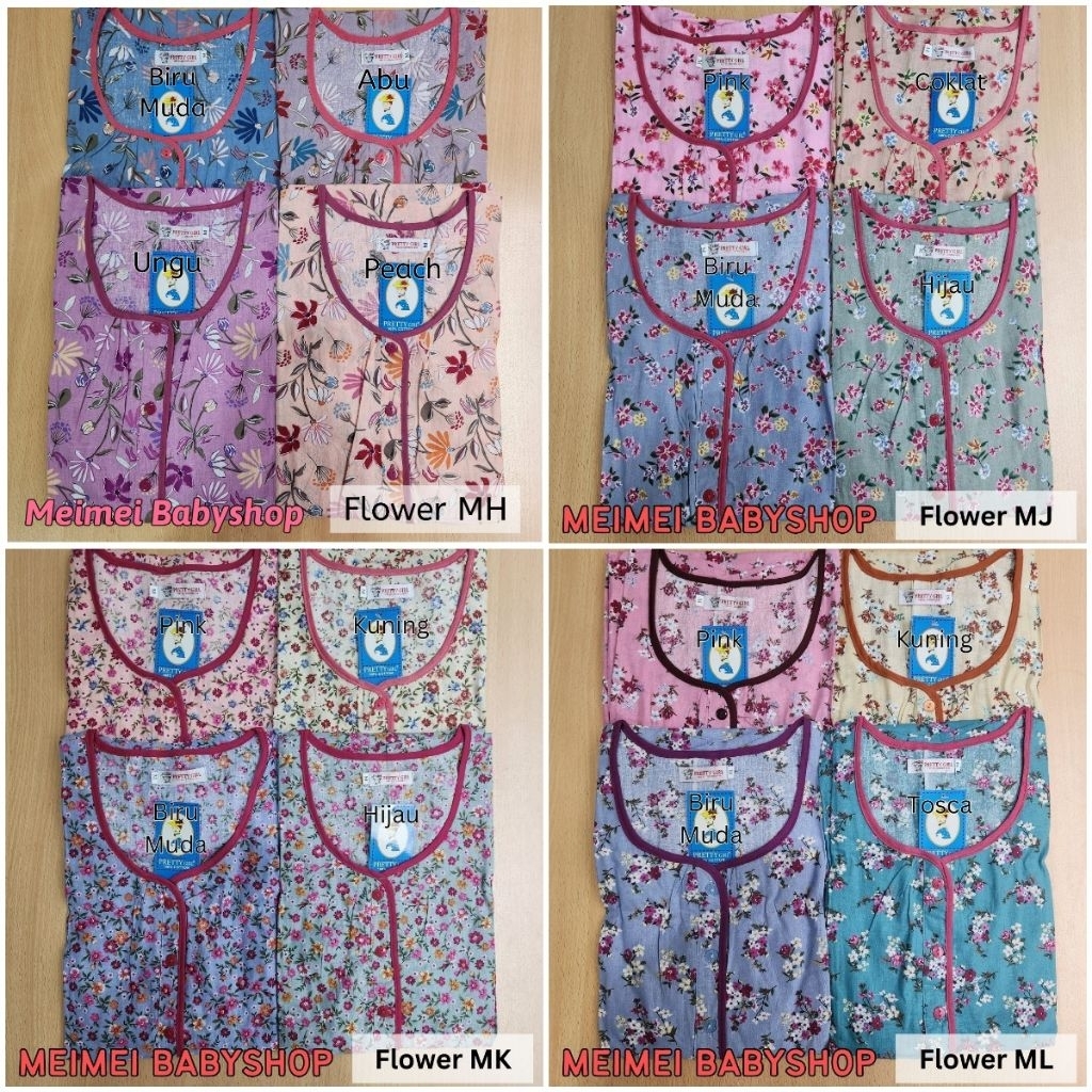 SIZE M Daster Katun Pretty Girl / Daster Busui Bumil / Baju Tidur Wanita