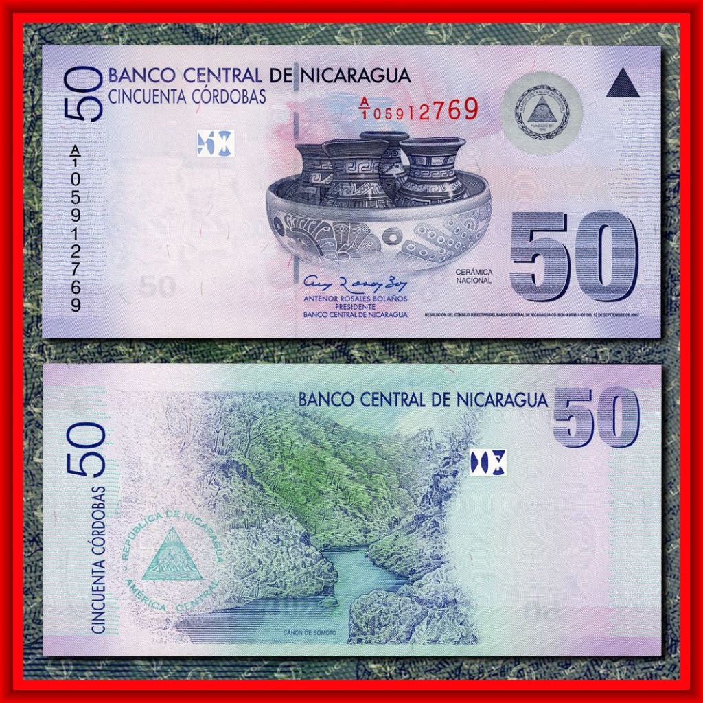 NICARAGUA 50 Cordobas 2007, UNC, Koleksi Uang Asing