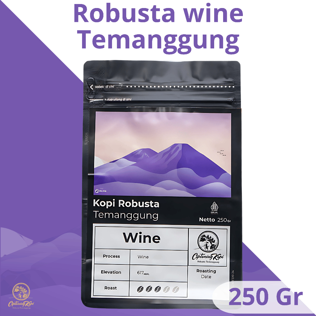 

Kopi Robusta Wine Temanggung by Ciptoning Kopi - 250 Gr