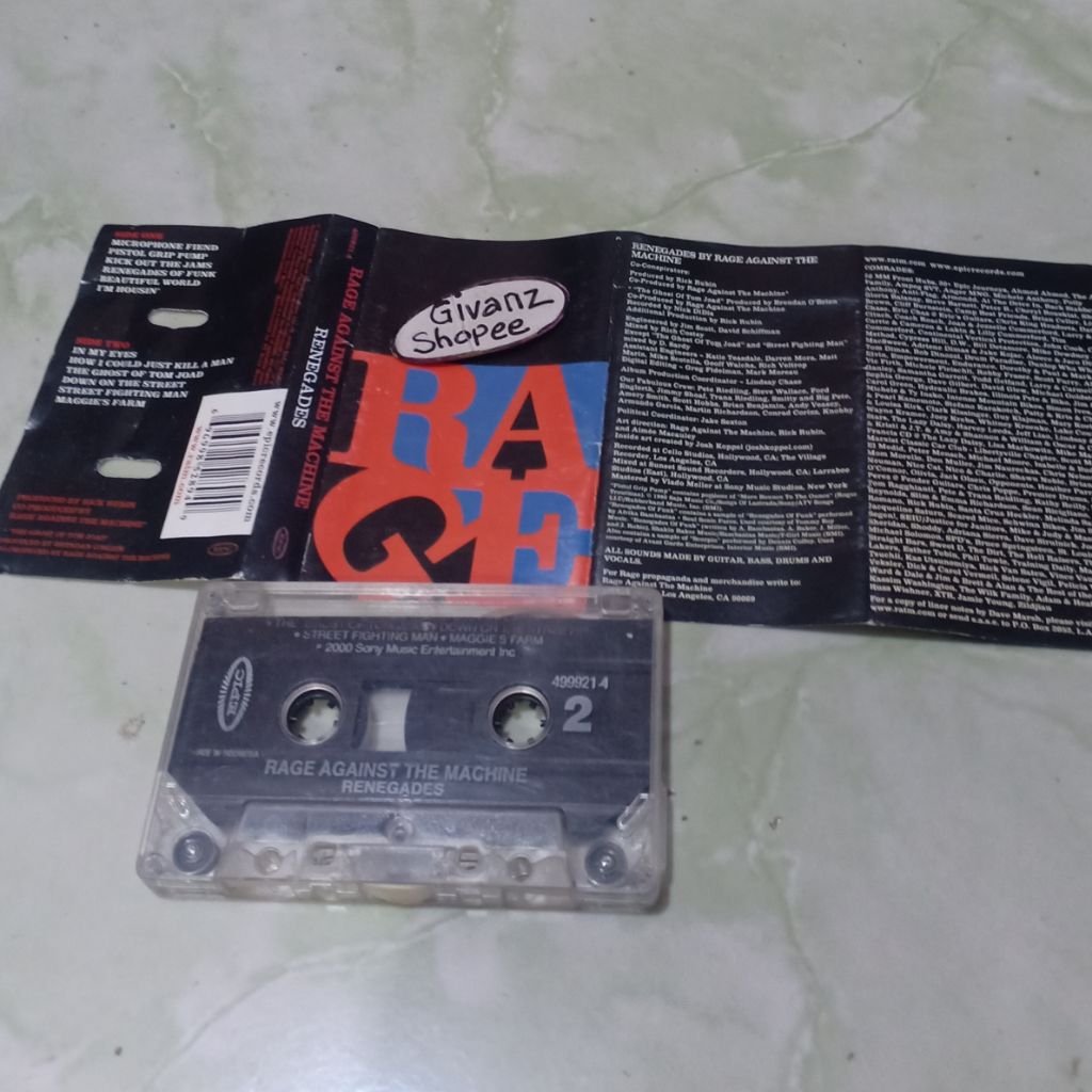 kaset pita RATM Rage Against The Machine - Renegades