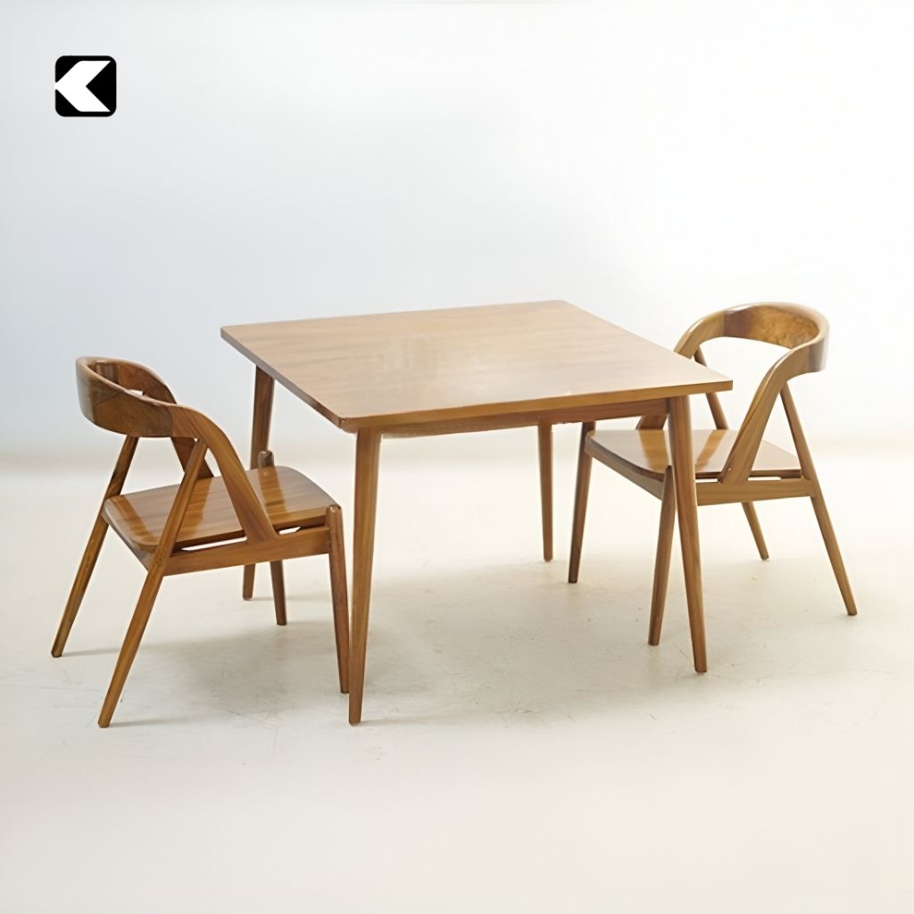 MEJA MAKAN MINIMALIS MODERN KURSI MEJA MAKAN SET 2 KURSI MEJA MAKAN KAYU JATI