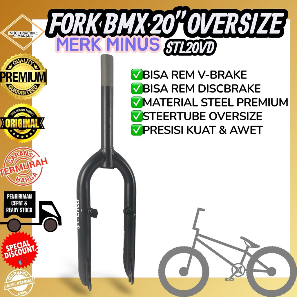 ( FORK BMX 20 MINUS STL20VD ) Garpu Forks Sepeda BMX 20inch Fork BMX 20 inch Steel Oversize 28.6 mm