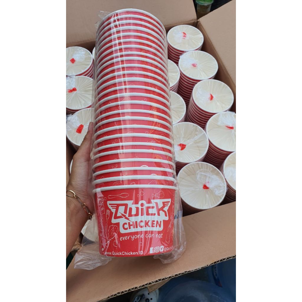 Paper bowl 500ml 360ml motif food grade