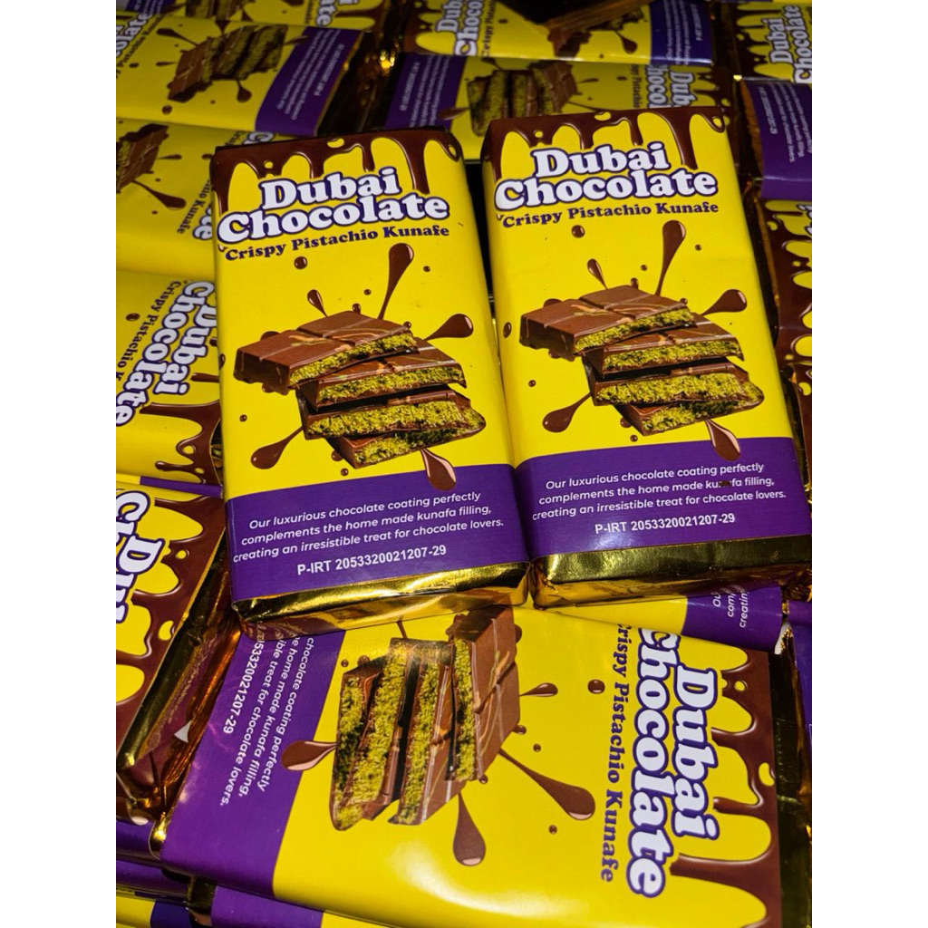 

VIRAL!!! harga promo coklat dubai +-250gr,kemasan besar coklat dubai pistachio kunafee original