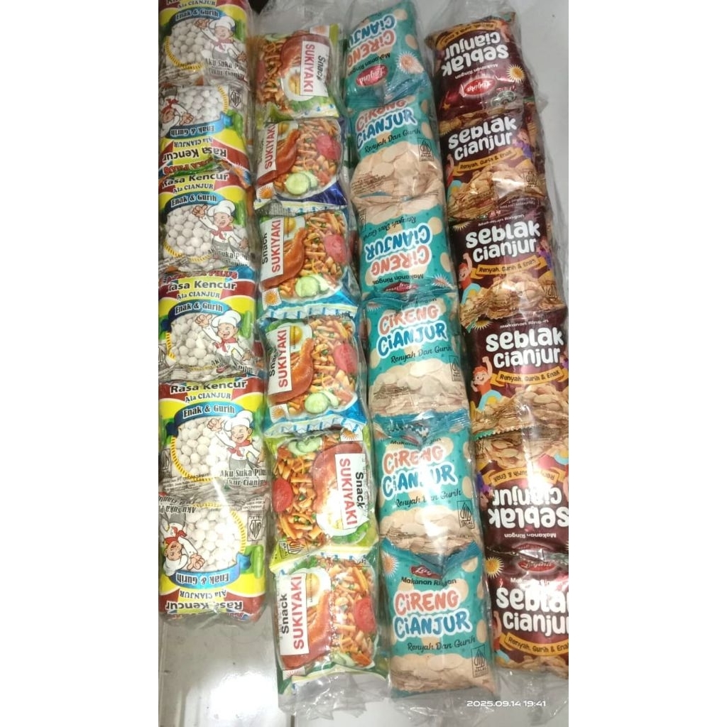 

Seblak Cianjur, cikur cireng Cianjur snack sukiyaki satu renceng isi 10