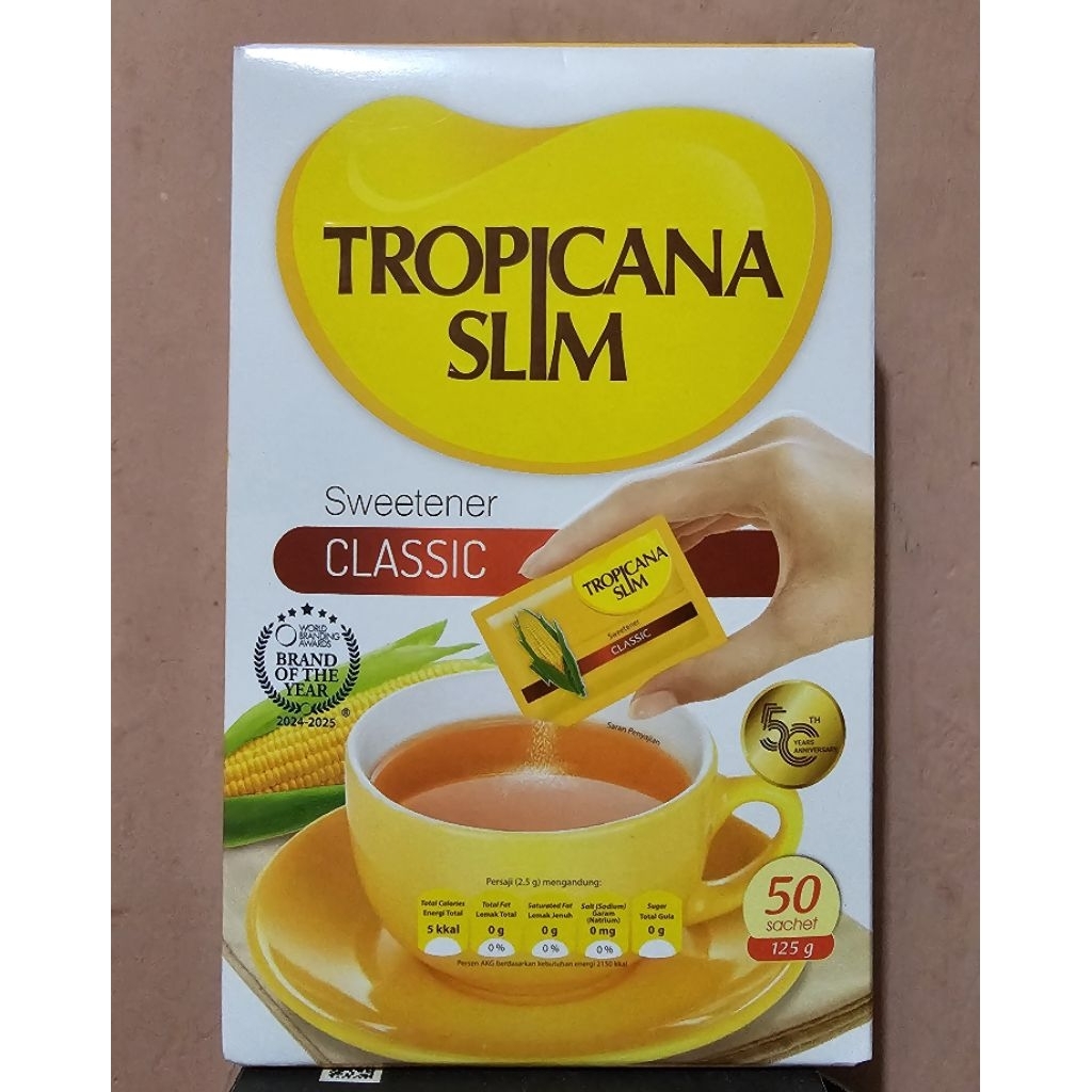 

TROPICANA SLIM Sweetener Classic 125gr Box isi 50 Sachet × 2,5gr