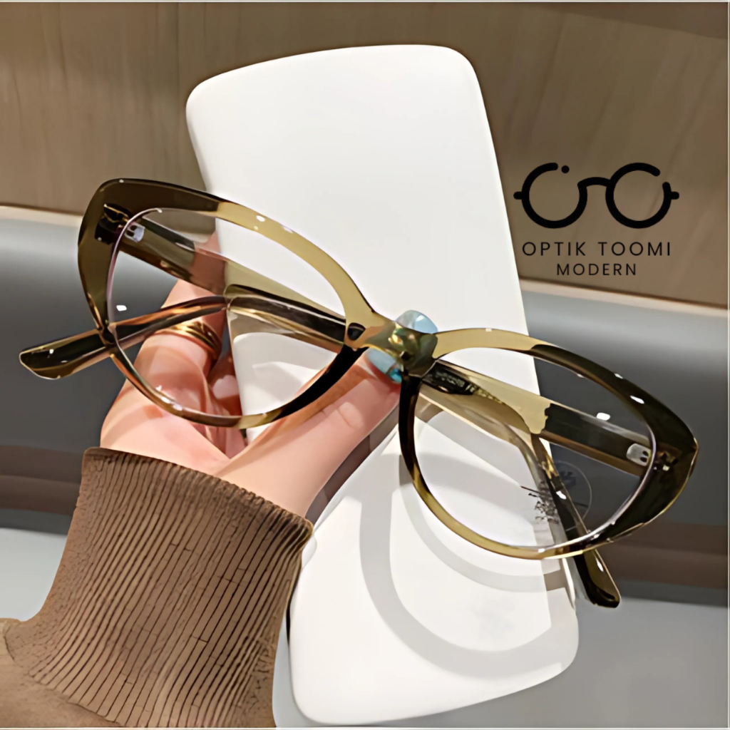 TOOMI Kacamata Baca Dekat +1.00 sd +3.00 Model Cat Eye Lensa Plus