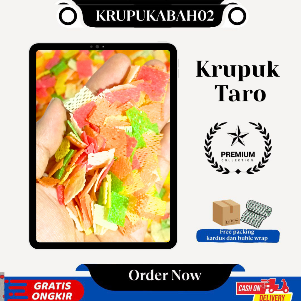 Krupuk Taro Mentah Kerupuk Seblak Warna Warni 500gr
