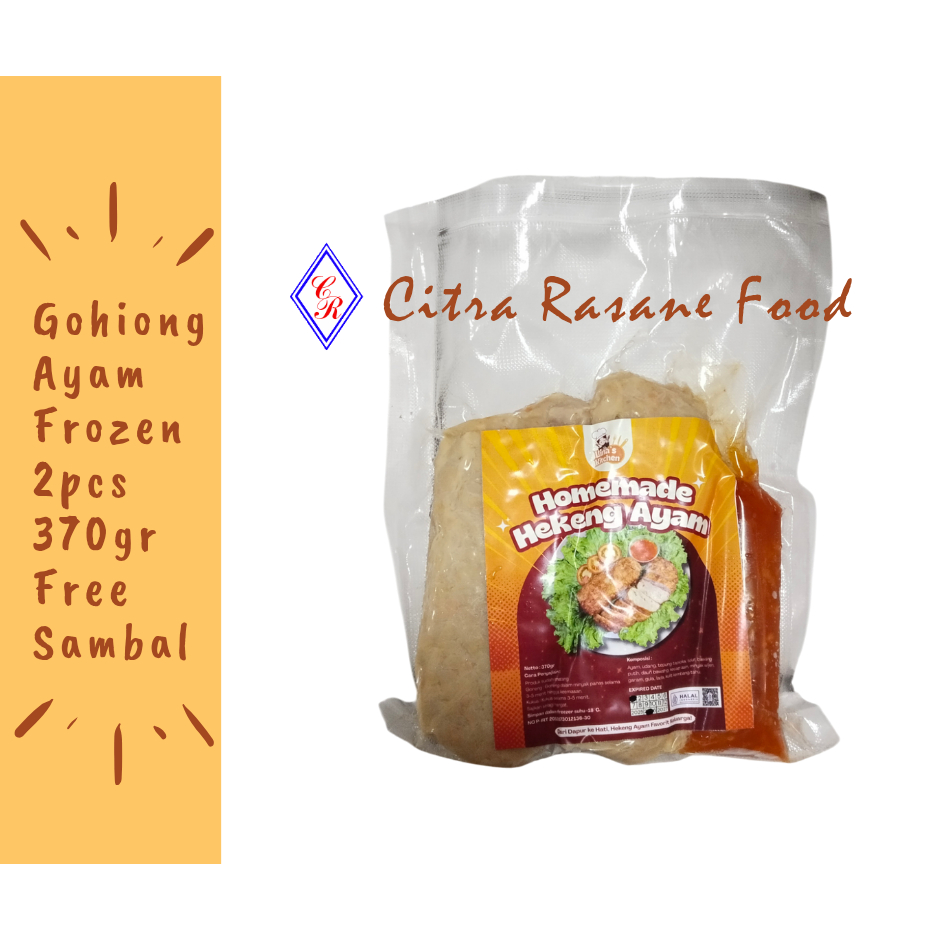 

Go Hiong / Hekeng / Ngohiong / Gohiong Ayam Frozen 2pcs 370gr Free Sambal