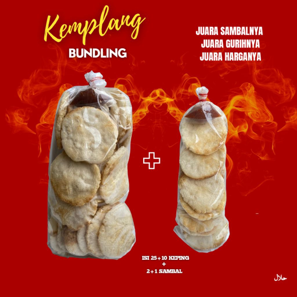 

BUNDLING KEMPLANG PANGGANG MEKAR ISI 25 + KEMPLANG PANGGANG MEKAR ISI 10 ASLI IKAN LAMPUNG