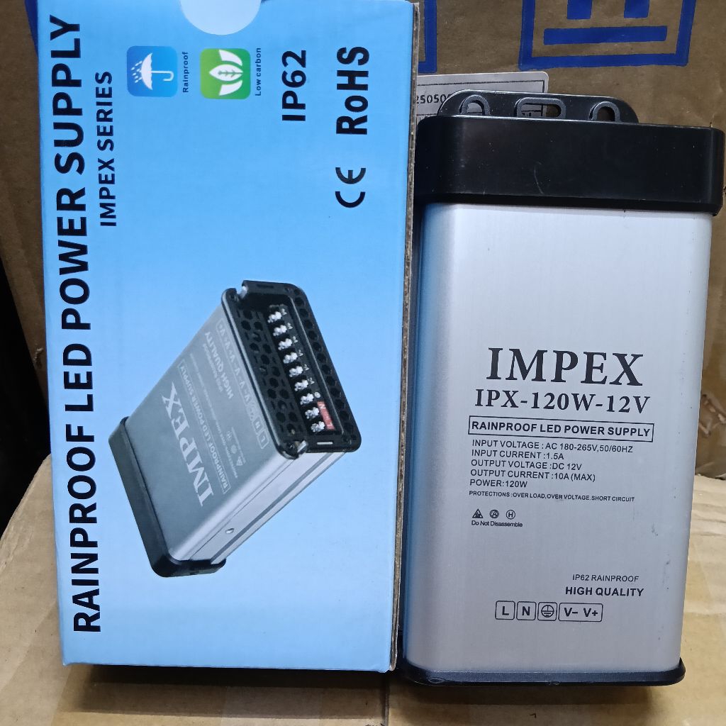 POWER SUPPLY IMPEX 10A 120W DC 12V OUTDOOR