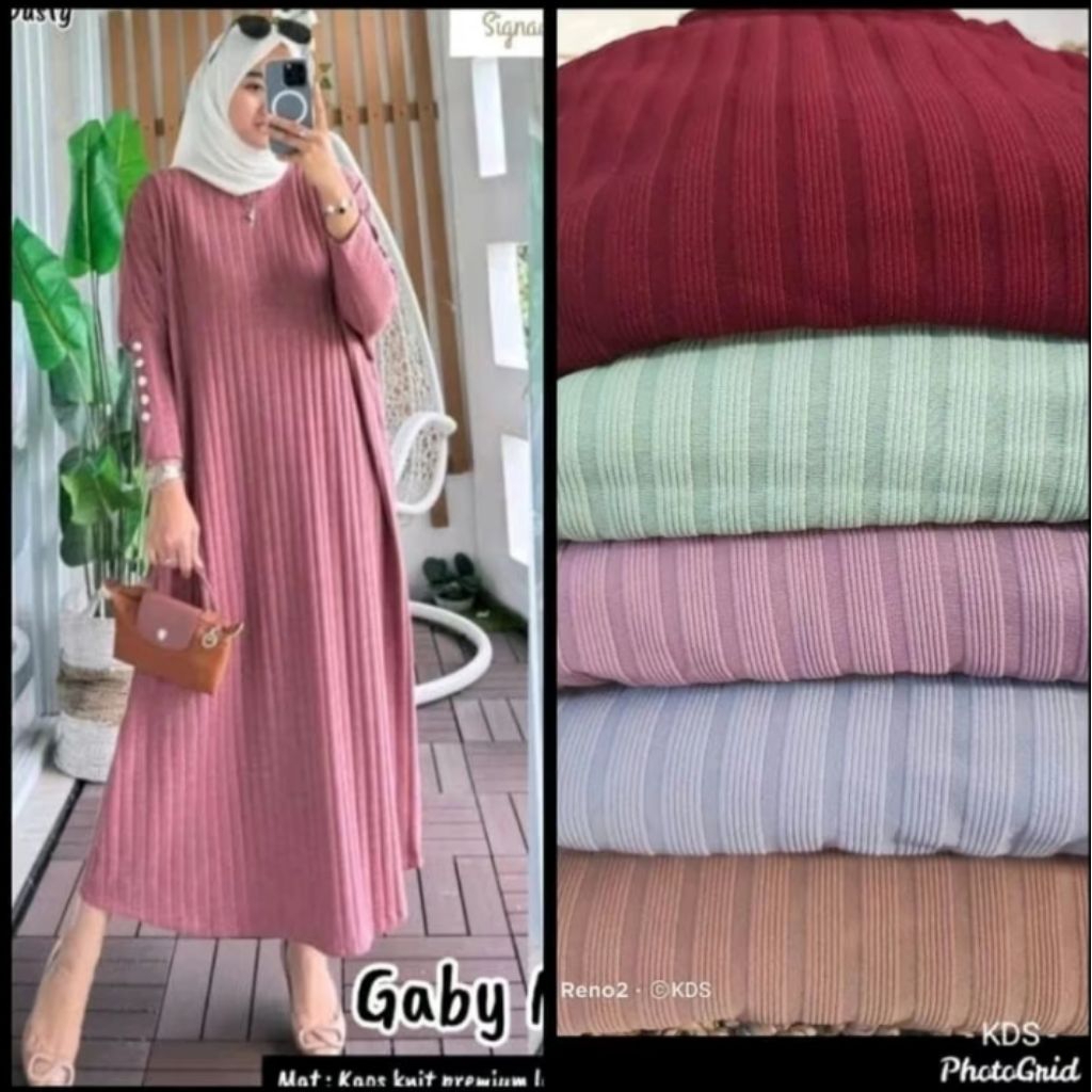 GAMIS KNIT MIDI DRESS KNIT HORNET PREMIUM - GAMIS POLOS  KNIT