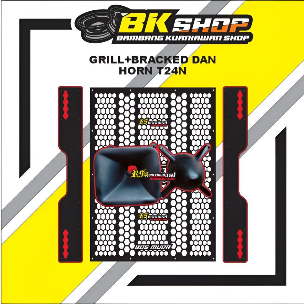 Paket full set aksesoris Box T24N 12 Inc Grill custom Horn dan bracket