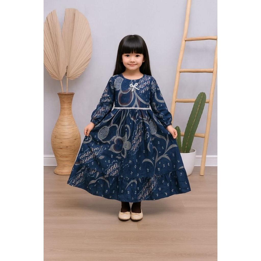 Gamis batik anak perempuan,Baju muslim anak perempuan trendy,Baju ngaji anak perempuan terbaru