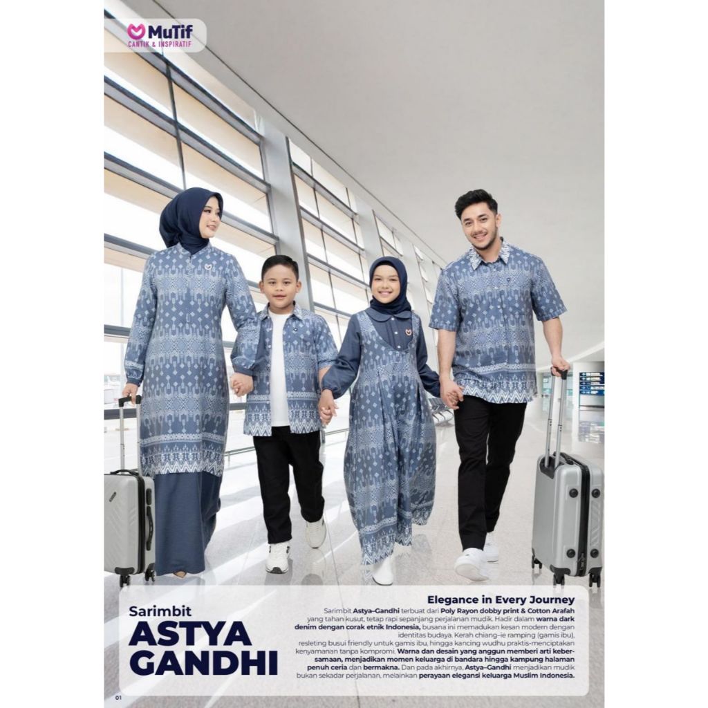 (COD) SARIMBIT MUTIF ASTYA GANDHI DARK DENIM 2026 / SARIMBIT MUTIF TERBARU