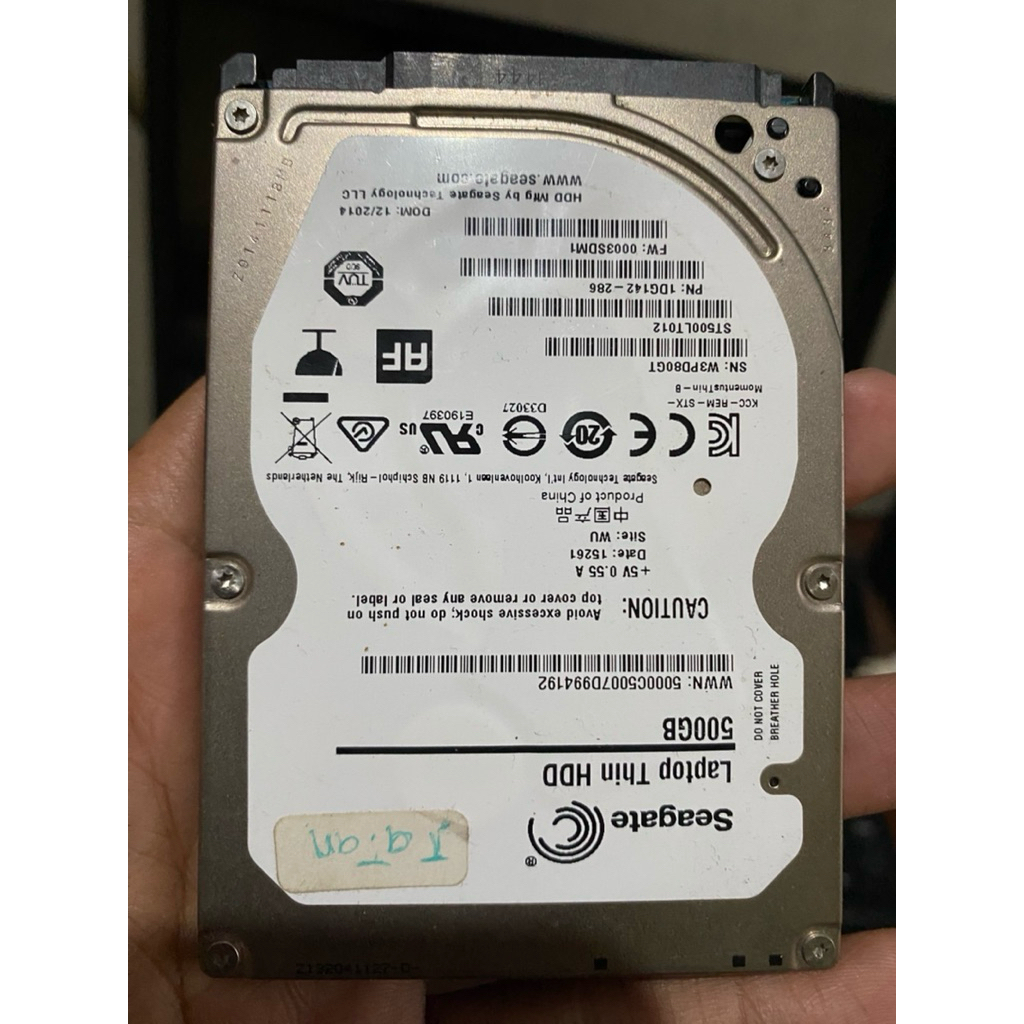 Hardisk laptop, notebook hdd seagate thin 500gb sentinel 100%