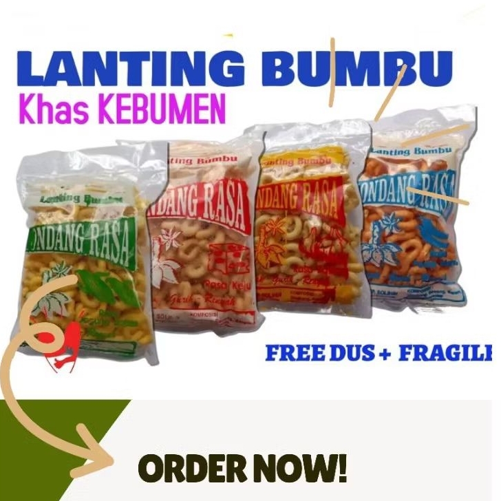 

Lanting kebumen Rasa rasa 250gr bawang/pedas manis/bawang