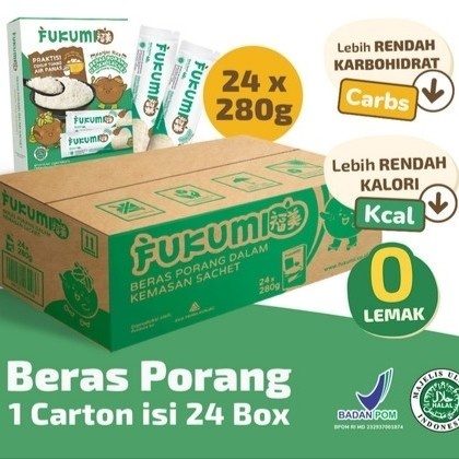 

Fukumi beras porang 280gr isi 24 box FREE sajadah travel