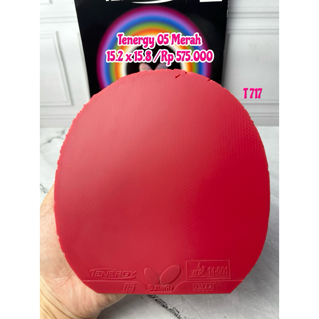 SECOND KARET BEKAS TENIS MEJA PINGPONG BUTTERFLY TENERGY 05 WARNA MERAH ORIGINAL MARKET JEPANG