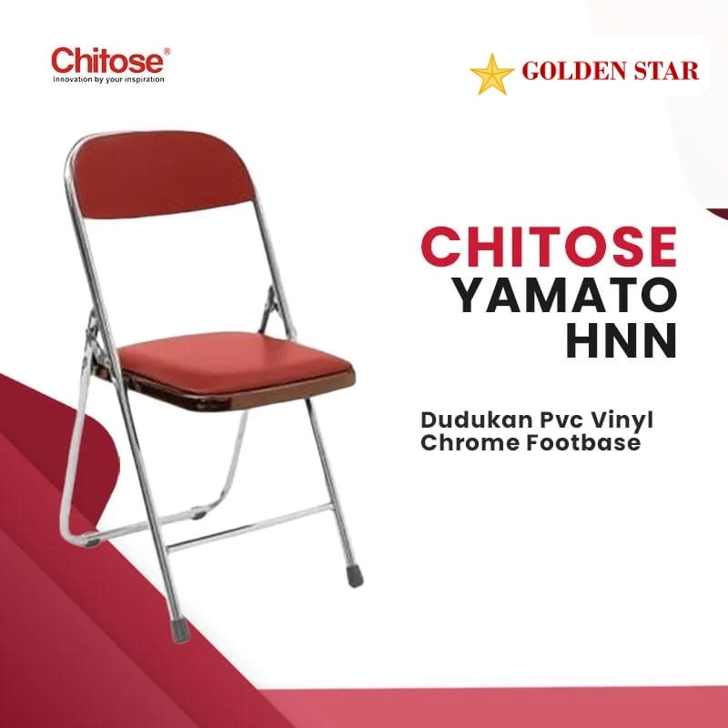 Kursi Lipat Chitose Yamato HNN Chrome ORIGINAL ( Merah / Hitam )