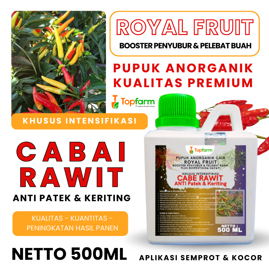 Pupuk Cabe Rawit Anti Patek/ Obat Hama Penyakit Patek Pada Cabe Rawit/ Obat Pencegah Patek & Keritin
