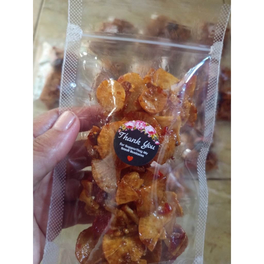 

kripik pisan pedas manis original