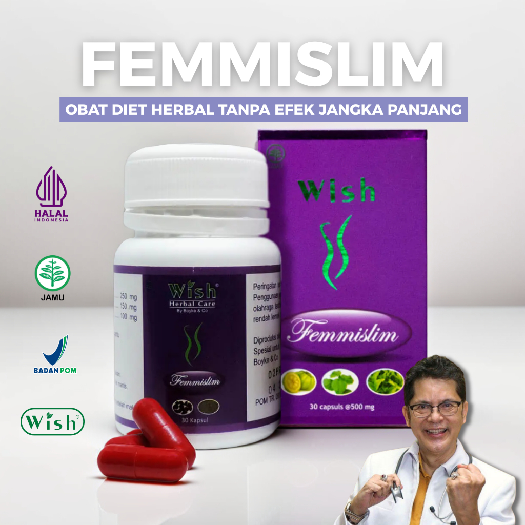 WISH FEMMISLIM ORIGINAL DR BOYKE / Pelangsing / Obat Diet Alami / Obat Diet herbal Aman BPOM Origina