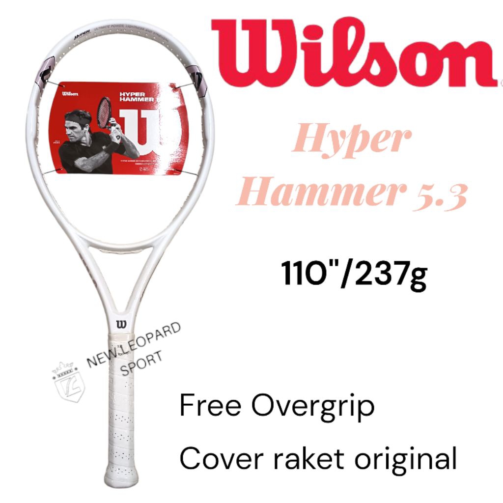 Raket Tenis Wilson Hyper Hammer 5.3 White Pink 110" 237g / Raket Tenis Wilson Original