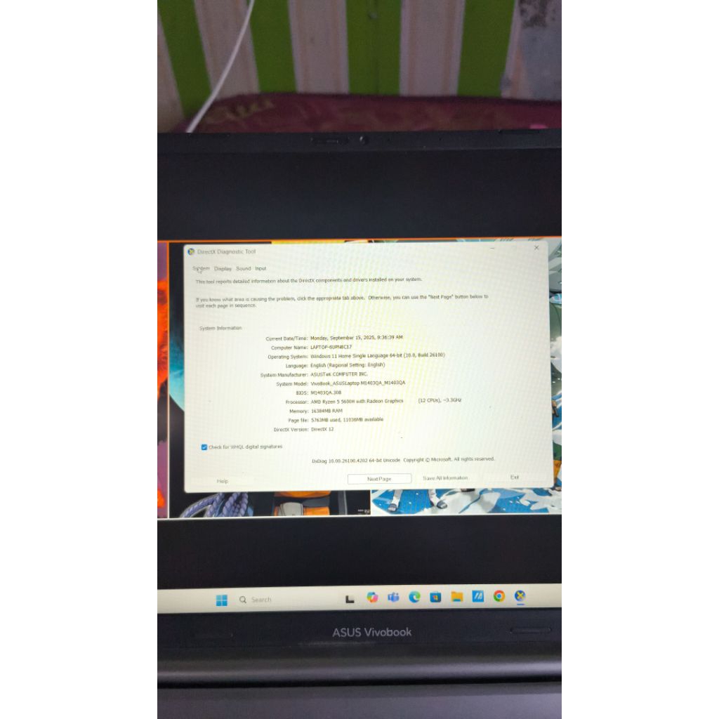 laptop Asus vivobook M1403QA