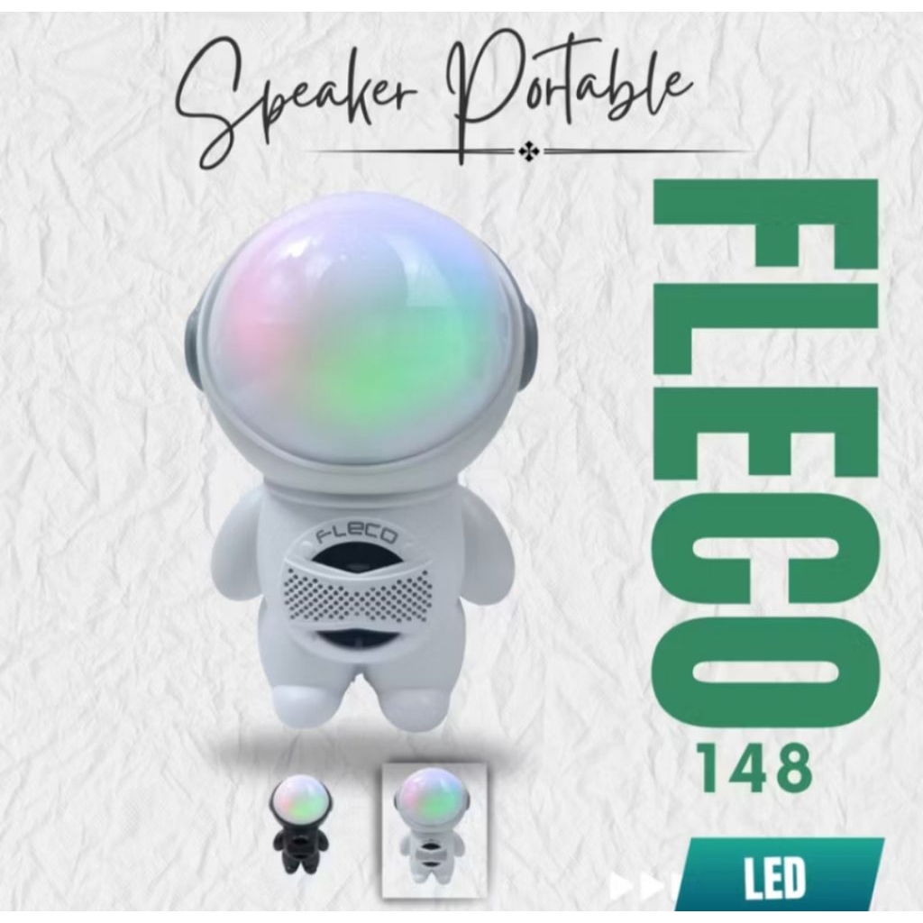 Speaker Bluetooth Portabel Terbaru Fleco F-148 FM Radio Kartu Memory USB AUX LED Charger Super Bass