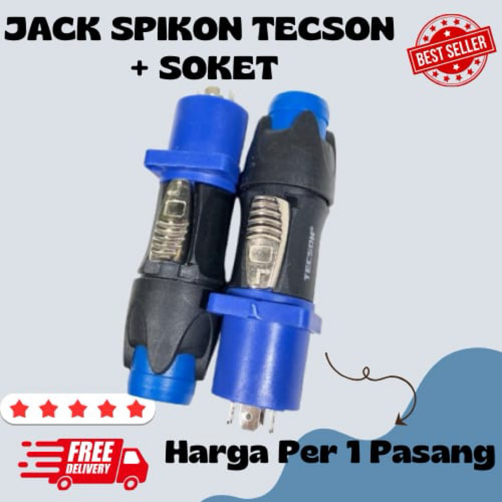 JACK SPIKON TECSON SEPASANG SOKET BIRU/ JEK SPIKON TECSON/ JEK SOKET BIRU/ JEK SPIKON SEPASANG MURAH