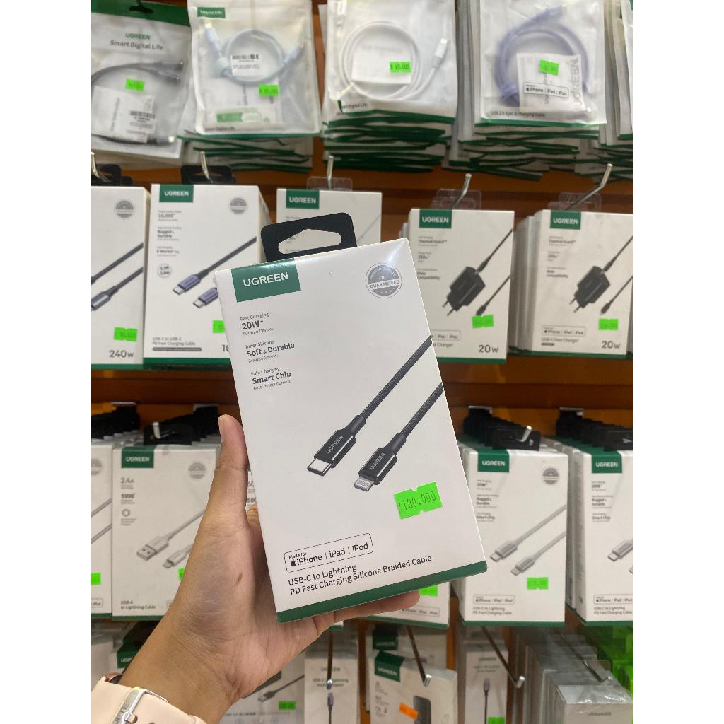 KABEL DATA UGREEN 90493 C TO IPHONE WEAVEN 1M BLACK