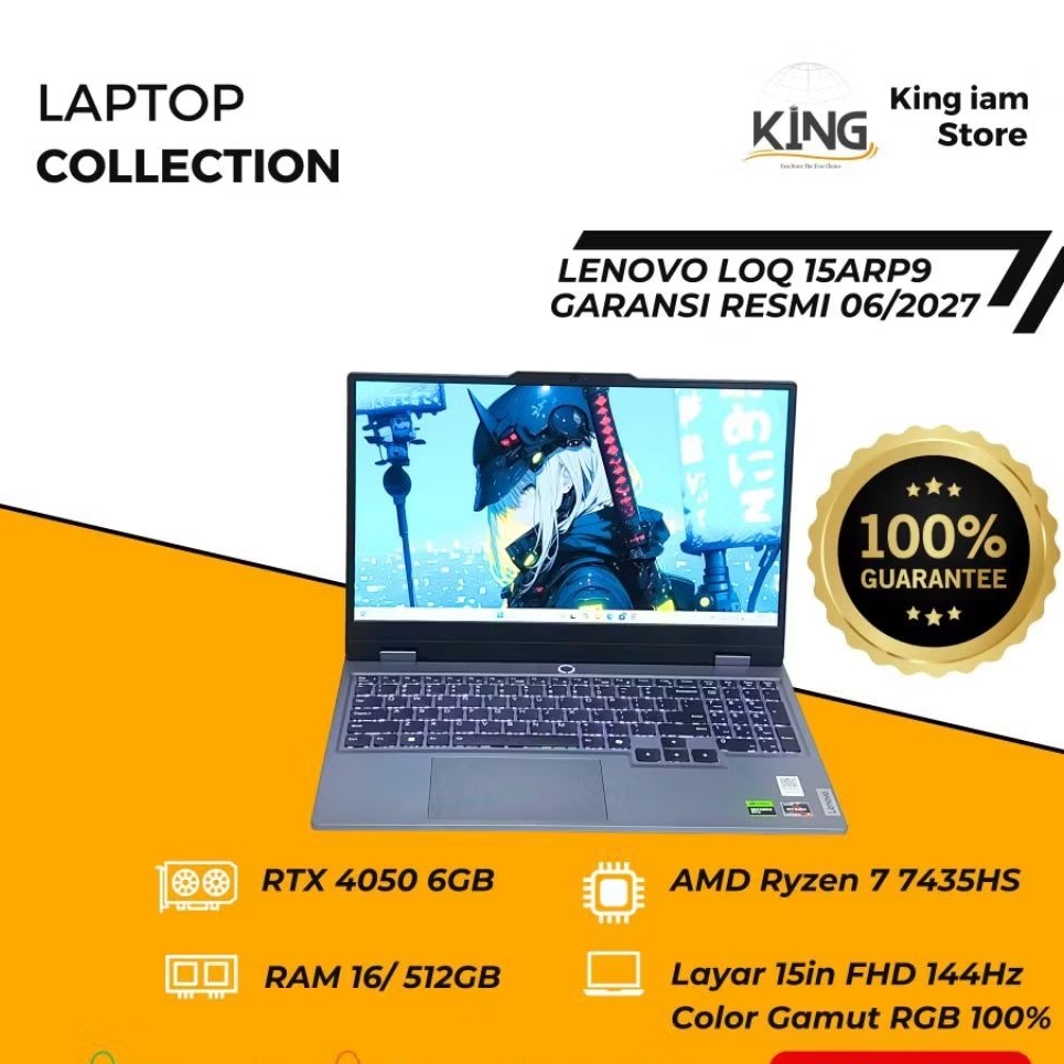 LENOVO LOQ Ryzen 7 RTX 4050 | Laptop Gahar Buat Kuliah, Editing & Gaming | Second Mulus | LOQ 15ARP9