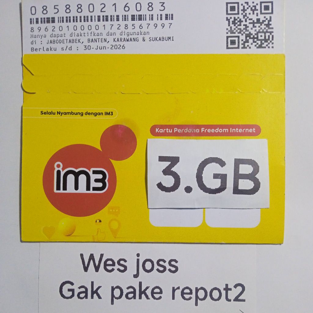 kartu perdana indosat kuota 3gb