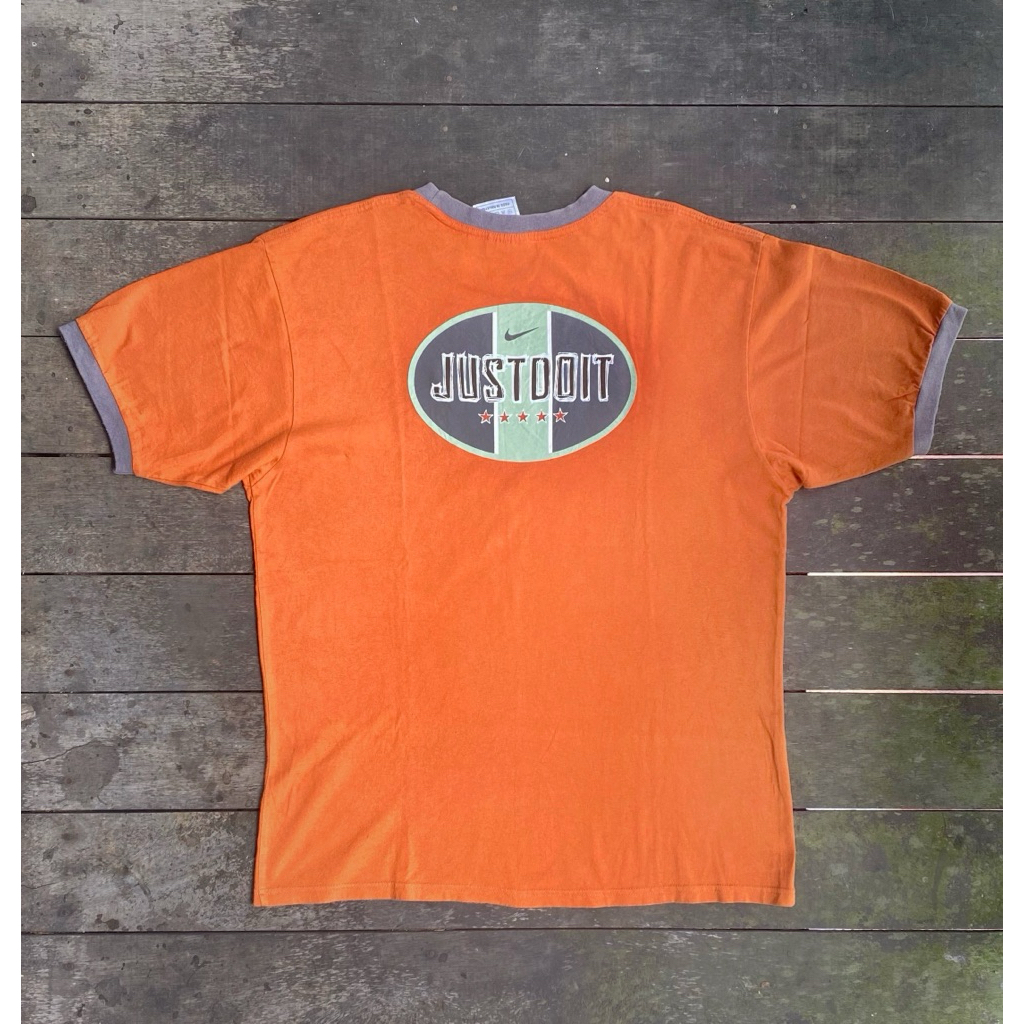 Nike Vtg 90s Orange Ringer Tee 00s • T-Shirt Vintage • Unisex