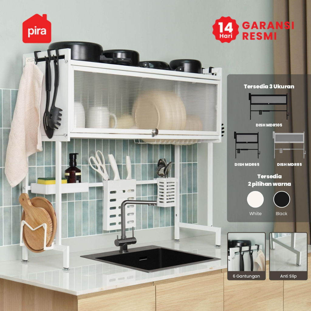 PIRA HOME - DISH MDR 105 Rak Piring / Rak Dapur / Rak Cuci Piring / Rak Wastafel / Rak Pengering Pir