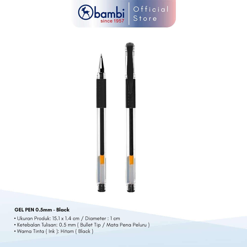 

Bambi Gelpen / Pulpen Gel Black 0,5mm