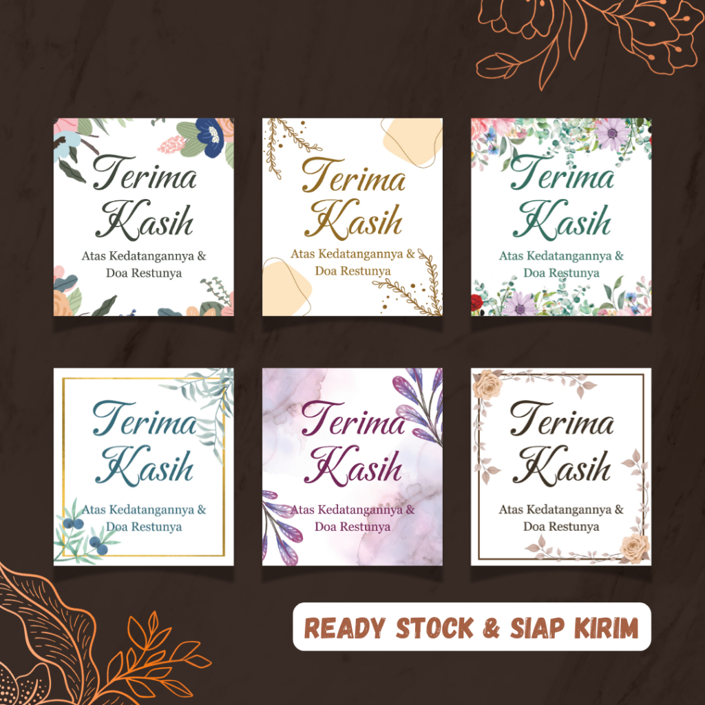 (100 PCS) KARTU UCAPAN TERIMA KASIH - SOUVENIR PERNIKAHAN, LAMARAN, NGUNDUH MANTU