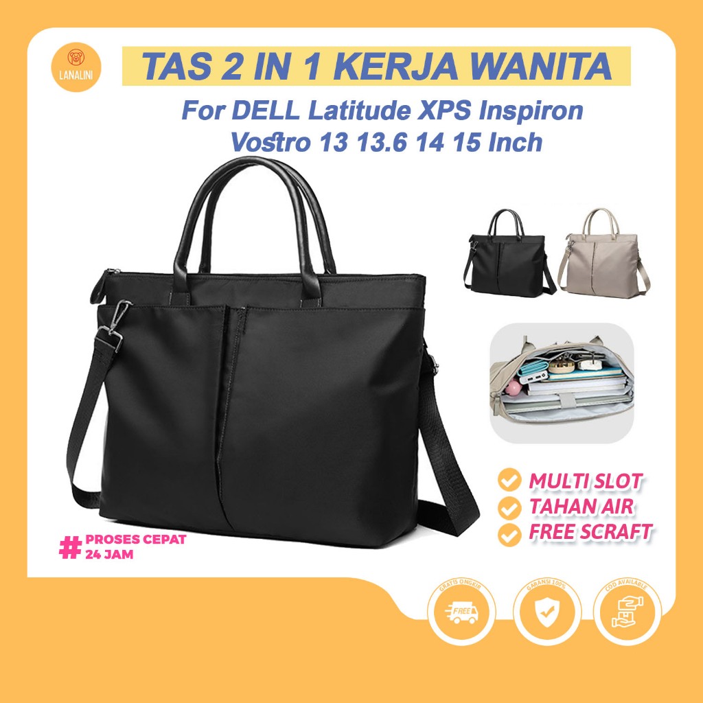 Shoulder Bag Tas Jinjing Selempang Wanita Gaya Formal Premium Warna Netral Khaki Hitam Muat Laptop D