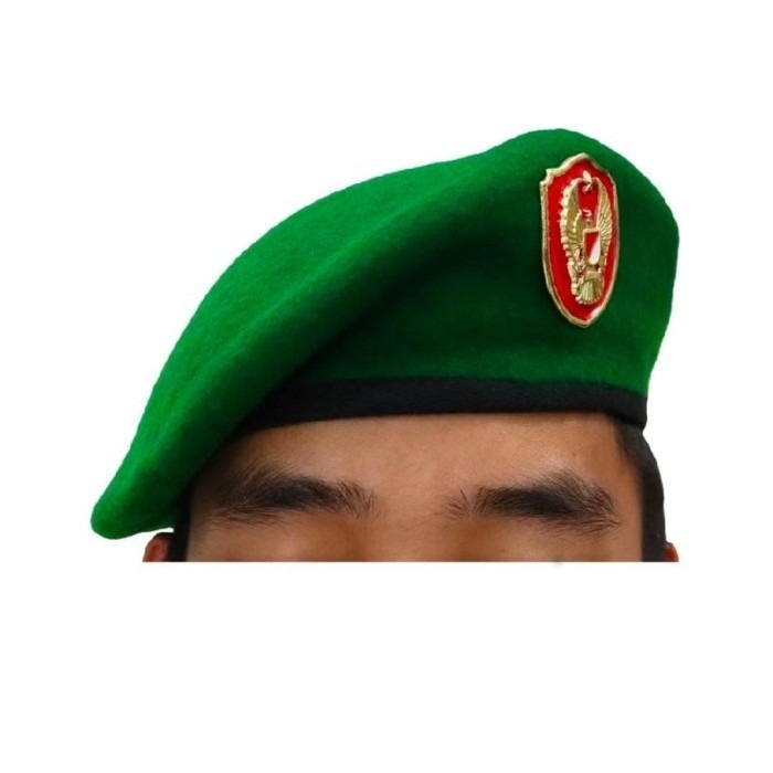 Baret Hijau Bahan Woll Baret Ekapaksi Infanteri TNI