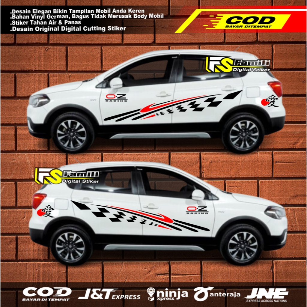 STIKER MOBIL X-OVER CUTTING STICKER LIST MOBIL SUZUKI X-OVER SX4